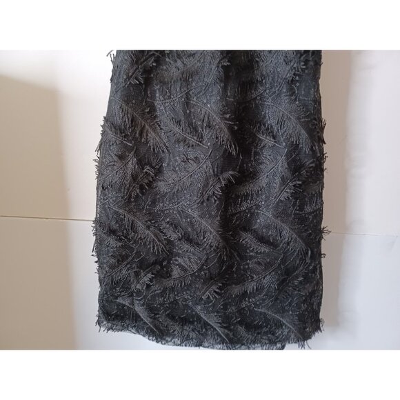 NWT Missguided Black Feather Square Neck Bodycon Mini Dress, Size 8 - Picture 2 of 6